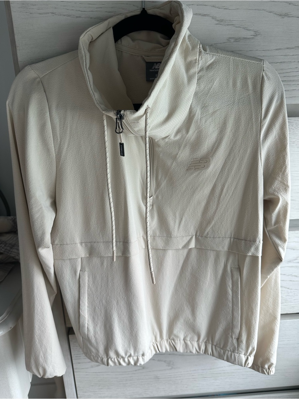New Balance Women's Cream Quarter-Zip windbreaker jacket - Size Small